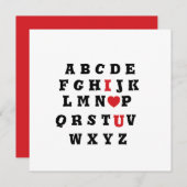 バレンタイン アルファベット I Love You シーズンカード (正面/裏面)