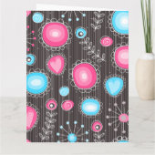 バレンタイン ウィムジー ピンク ブルー ハート フラワー ネーム カード (裏面)