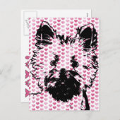 バレンタイン – ウェスティーシルエット シーズンポストカード (正面/裏面)