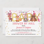 バレンタイン·ウッドランド·アニマル·ベビー·シャワーが郵送 招待状 (正面)