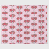 バレンタイン エレガント インターロック ハーツ デザイン ラッピングペーパー (フラット)
