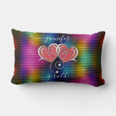 バレンタイン エレガント ハート インタロック デザイン ランバークッション (裏面)