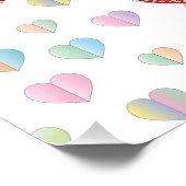 バレンタイン エレガント ハート インターロック デザイン ポスター (コーナー)