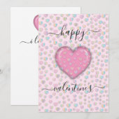 バレンタイン エレガント ハート ドット デザイン シーズンカード (正面/裏面)