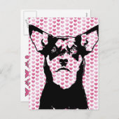 バレンタイン – オーストラリアのケルパイシルエット – Yasha シーズンポストカード (正面/裏面)