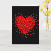 バレンタイン カップル 赤い 愛のハート カード (黄色い花)