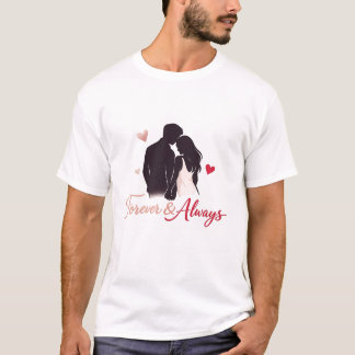 バレンタイン カップルTシャツデザイン - 永遠にずっと Tシャツ