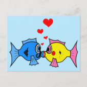 バレンタイン キスする恋する魚 ポストカード (正面)