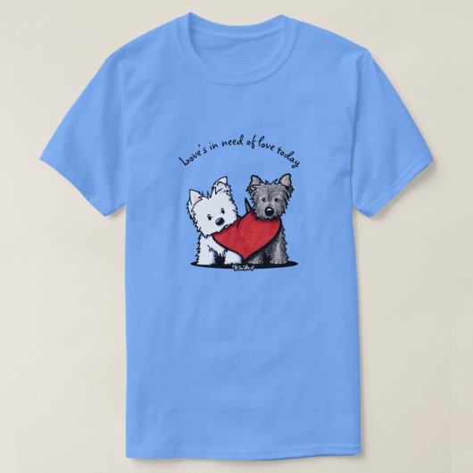 バレンタイン キニアート テリア デュオ Tシャツ (デザイン正面)
