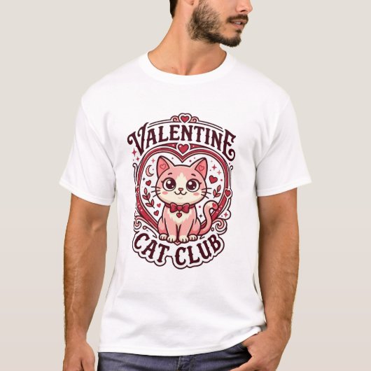 バレンタイン キャット 面白い 猫 愛好家 デザイン - バレンタイン C Tシャツ (正面)