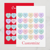 バレンタイン キャンディ ハート サンダーコーブ 招待状 (正面/裏面)