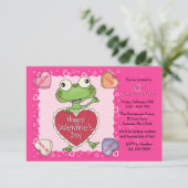 バレンタイン キャンディ ハート 子供のバレンタインパーティ 招待状 (スタンド正面)