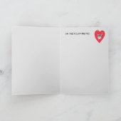 バレンタイン·キュート·ポッサム·顔の赤いハート カード (内部)