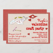 バレンタイン·クラフト·パーティー·誕生パーティー 招待状 (正面/裏面)