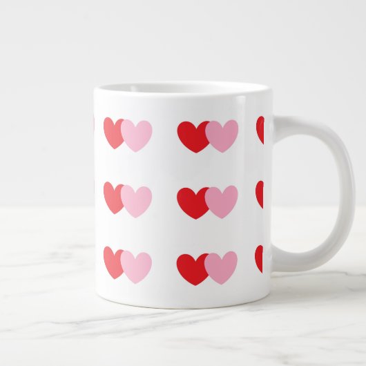 バレンタイン・コーヒー・マグ(ピンクと赤いハート) ジャンボコーヒーマグカップ (右)