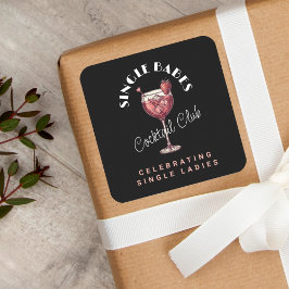バレンタイン シングル女子 ブラックカクテル ガールズナイト スクエアシール