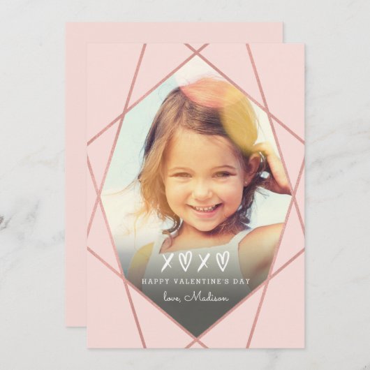 バレンタイン・ジフェイクオメトリバラ金箔 |ピンク シーズンカード (正面/裏面)