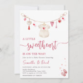 バレンタイン スイートハート ベイビー シャワー 招待状 (正面)