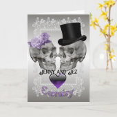 バレンタイン スカル カード (黄色い花)