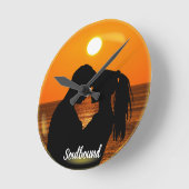 バレンタイン ソウルバウンド カップル オーダーメイド フォト&テキスト ラウンド壁時計 (傾斜)