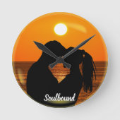 バレンタイン ソウルバウンド カップル オーダーメイド フォト&テキスト ラウンド壁時計 (正面)