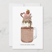 バレンタイン チョコレート ミルクシェイク 愛してる ダジャレ カード (正面)