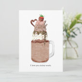 バレンタイン チョコレート ミルクシェイク 愛してる ダジャレ カード (スタンド正面)