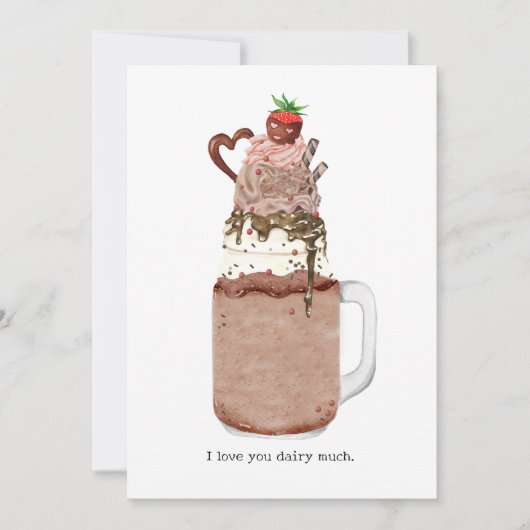 バレンタイン チョコレート ミルクシェイク 愛してる ユーモア カード (正面)