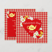 バレンタイン ティーパーティー デイジー 招待状 (正面/裏面)