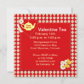 バレンタイン ティーパーティー デイジー 招待状 (裏面)