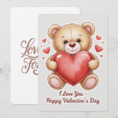 バレンタイン テディベア シーズンカード (正面/裏面)