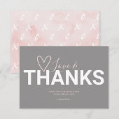 バレンタイン テーマの感謝メッセージ サンキューカード (正面/裏面)