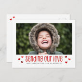 . .バレンタイン・デイの恋の写真を独身の送る シーズンポストカード (正面/裏面)