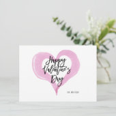 バレンタイン·デイ·ウォーターカラー·ピンク·ラベンダー·カード シーズンカード (スタンド正面)