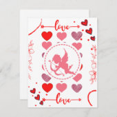 バレンタイン·デイ·キューピッド·カード シーズンカード (正面/裏面)