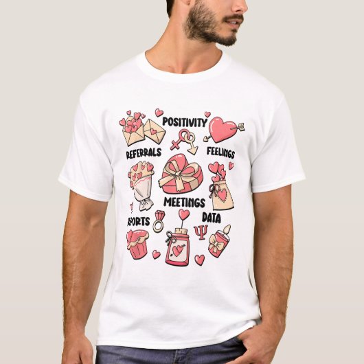 バレンタイン・デイ・スクール心理学者スクールPsych T Tシャツ (正面)