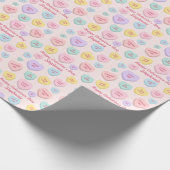 バレンタイン・デイ・スレッド・ハートパーソナライズされた戦争 ラッピングペーパー (角)