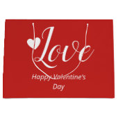 バレンタイン・デーが赤で幸せに ラージペーパーバッグ (正面)