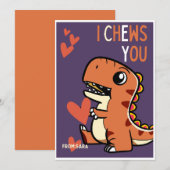 バレンタイン・デーの恐竜カード「好きだよ！」 シーズンカード (正面/裏面)