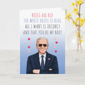 バレンタイン・デーの詩 赤いバラ 白い家は青い バレンタイン カード (黄色い花)