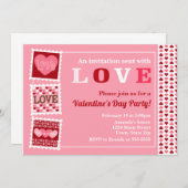 バレンタイン·デー·パーティの招待状、キッド·ハート 招待状 (正面/裏面)