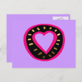 バレンタイン·デー·ピンク·モダンハート·パープル·ポストカード2 シーズンポストカード (正面/裏面)