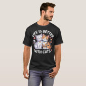 バレンタイン ネコ好きな人へのギフト Tシャツ (正面フル)