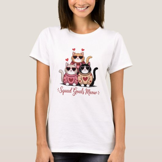 バレンタイン ネコ好き Tシャツ (正面)