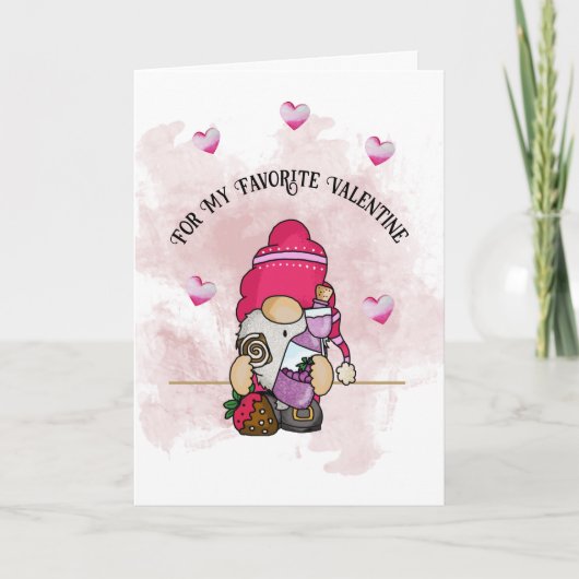 バレンタイン・ノーム、5"×7" 折りたたみ式グリーティングカード カード (正面)