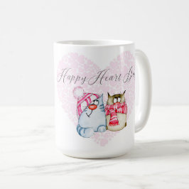 バレンタイン – ハッピーハートデイ猫ハート コーヒーマグカップ