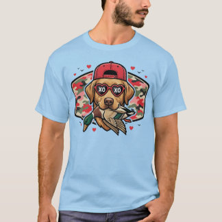 バレンタイン ハンティング ドッグ ダック Tシャツ