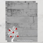 バレンタイン ハートの木 パーソナライズ ペーパー シート (正面/裏面)