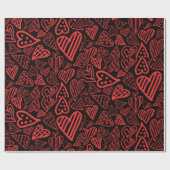 バレンタイン_ハート包装紙 – ギフト包装 ラッピングペーパー (フラット)