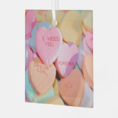 バレンタイン ハート キャンディ ガラスオーナメント (正面左)